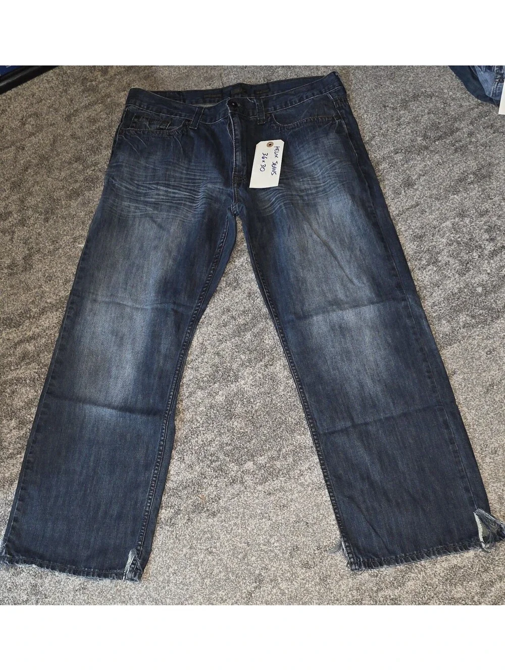 Helix Jeans Mens Size 36x30 Blue Loose Straight Denim Casual Comfort